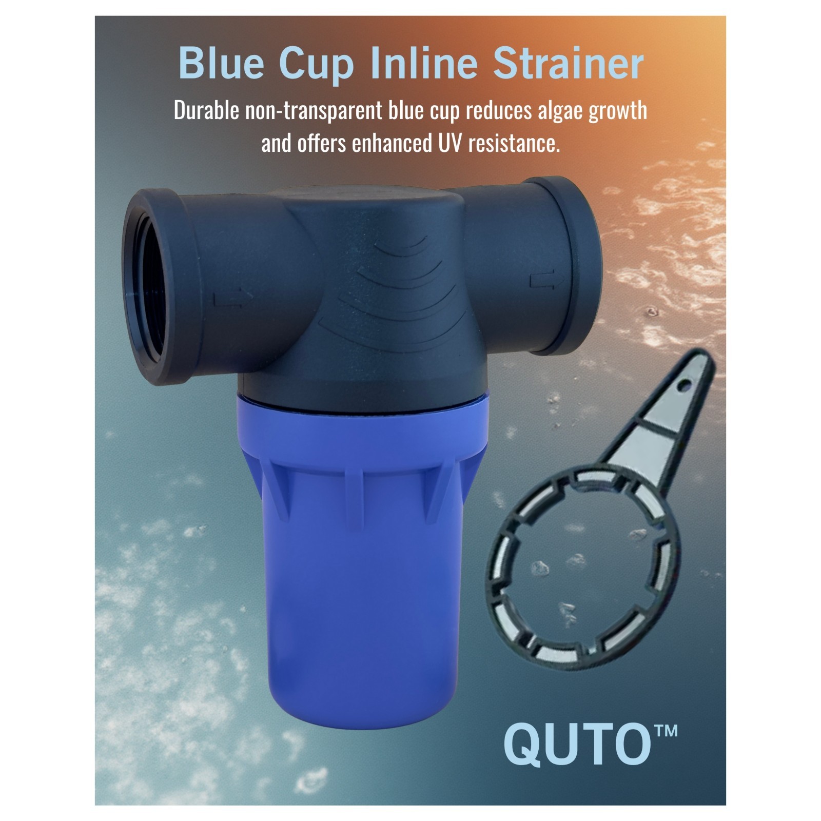 QUTO Blue Cup Inline Strainer frame reinforced spare filter elements gallery