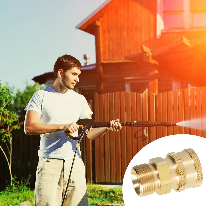 4PCS Pressure Washer Adapter Set Quick Disconnect M22 Swivel to 3/8'' Connect gallery