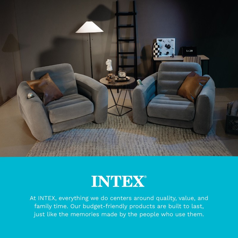 Intex Inflatable Pull Out Sofa Chair with Twin Sized Air Bed Mattress (Open Box) gallery