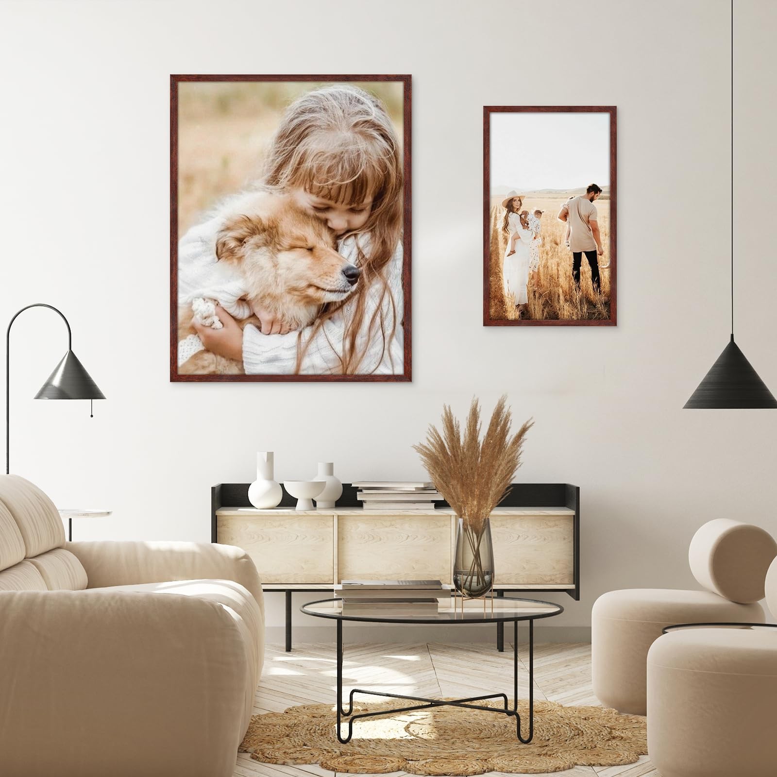 Dark Walnut 20x27 Picture Frame - Rustic Woodgrain Poster Photo Frame gallery