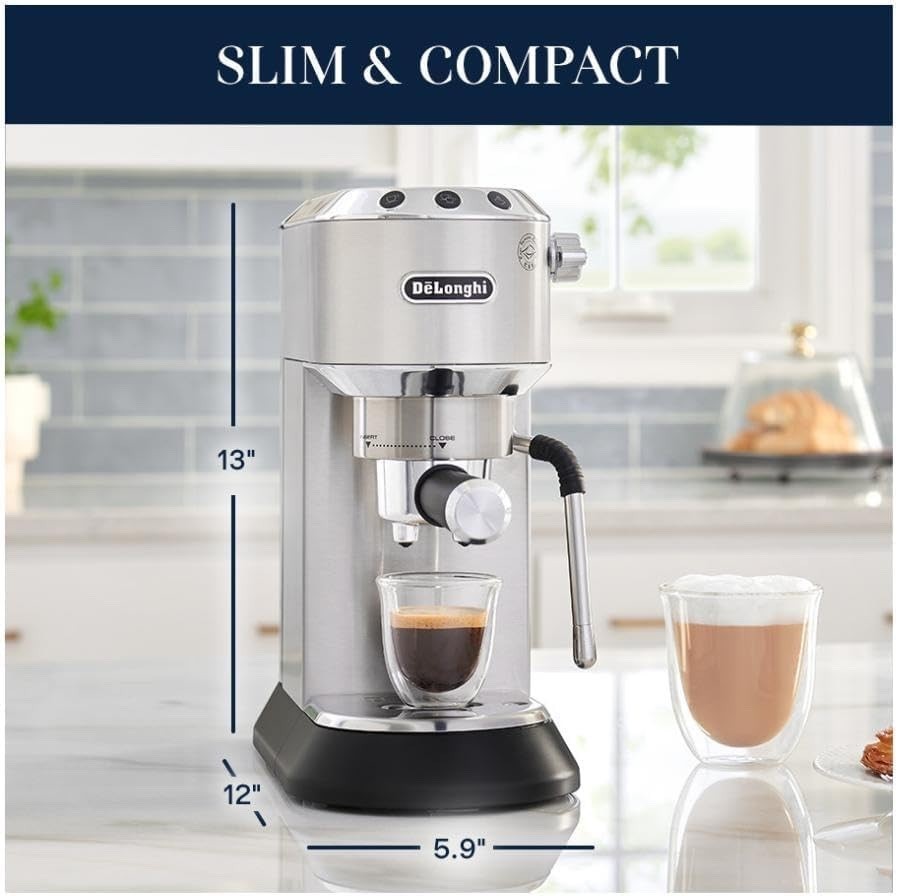 De’Longhi Dedica Arte EC885M Compact Espresso Machine with Manual Milk Frother gallery