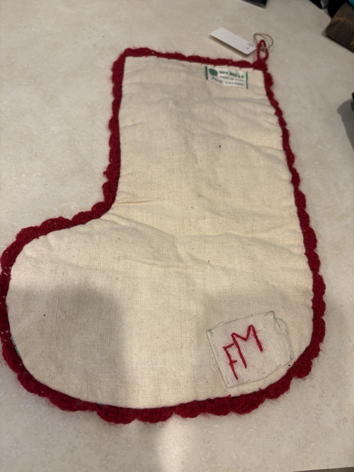 VTG Handmade Peru Christmas Stocking 3D Andean Village Nativity Birth Jesus NWT gallery