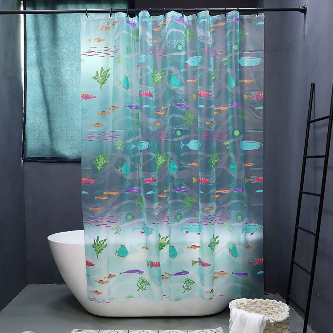 Underwater World Fish Shower Curtain, Ocean Tropical Fish Shower Curtains, Water gallery