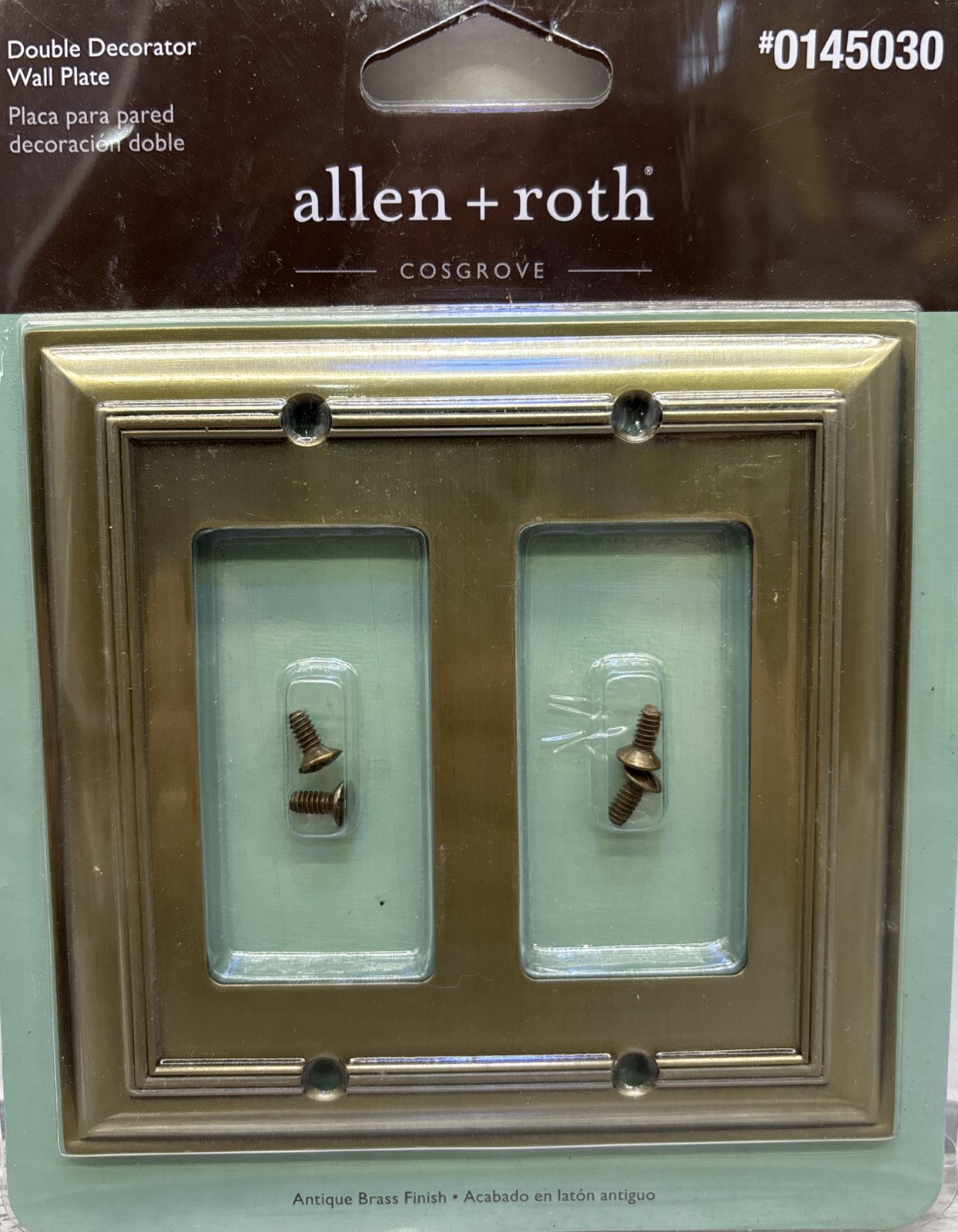 Allen + Roth Antique Brass Double Switch 2 Gang Decorator/Rocker Wall Plate {2} gallery