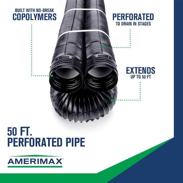 FLEX Drain 4 In. X 50 Ft. Copolymer Perforated Drain Pipe gallery