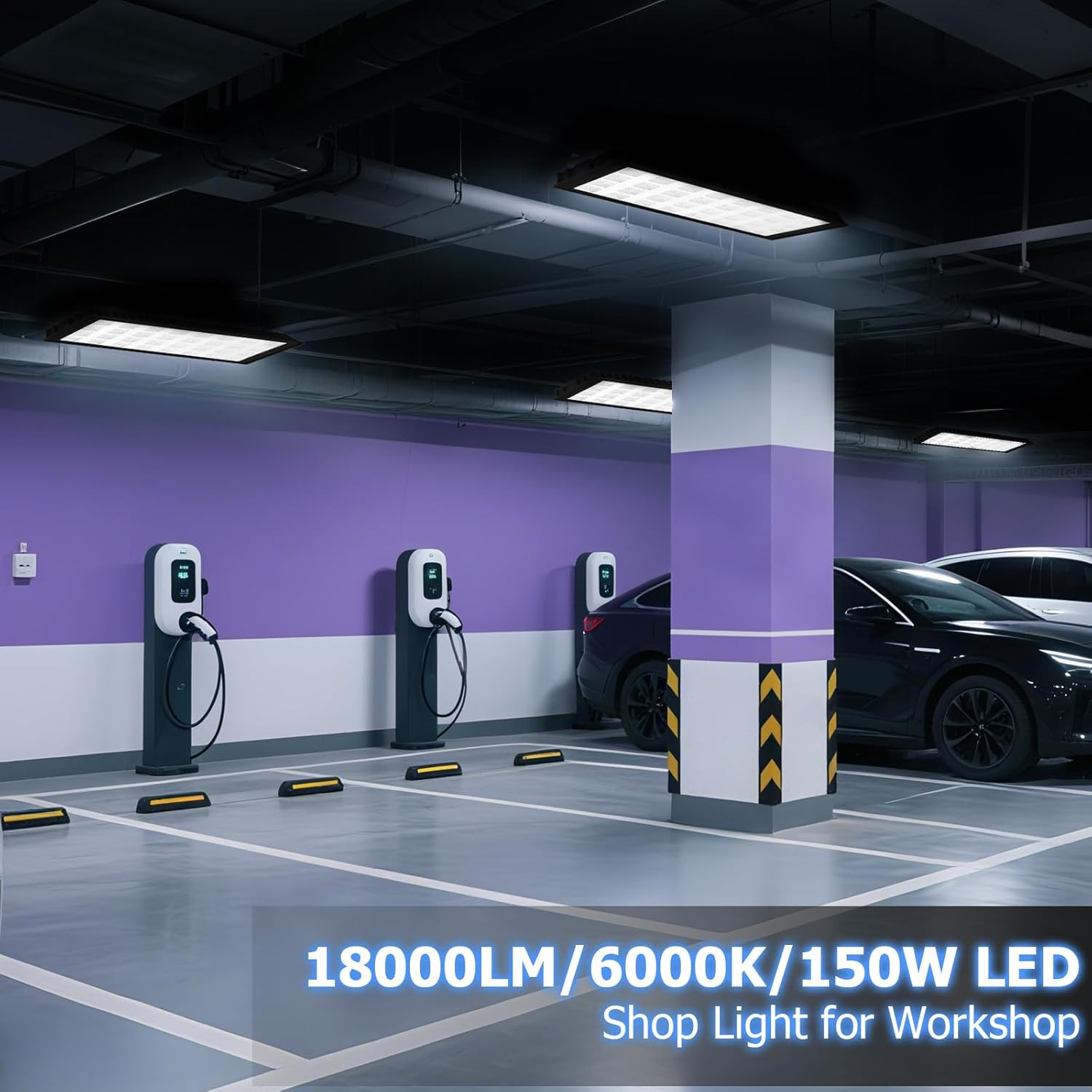 150W LED Shop Lights, 6000K 18000LM Work Light for Garage, Plug in Garage Light gallery