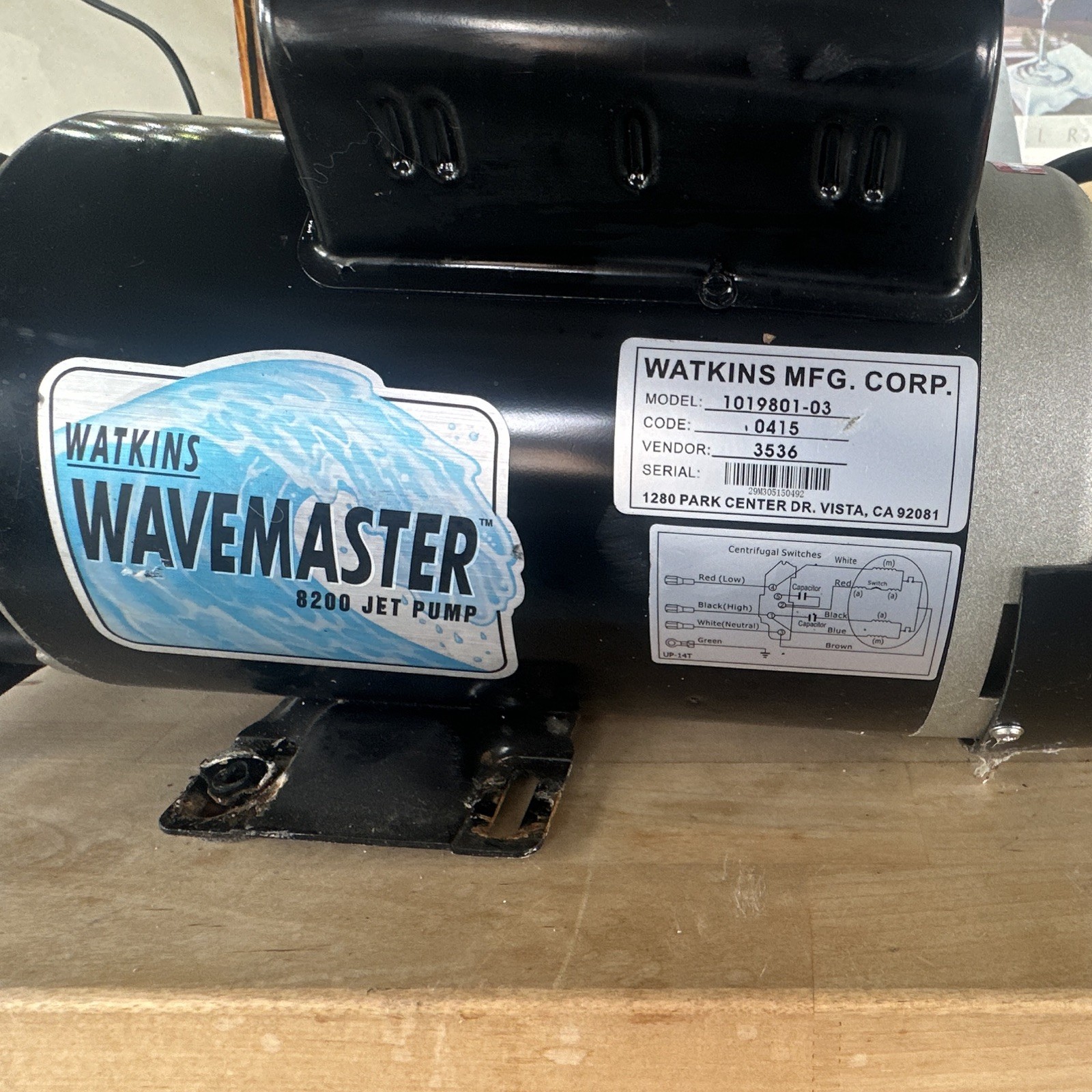 Watkins Wavemaster 8200 2-Speed Jet Pump Plastic/Metal Model 1019801-03 gallery