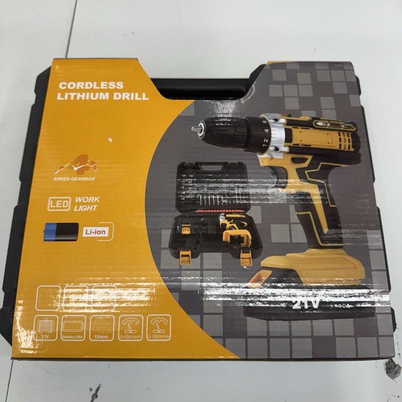 ⚡️Cordless Lithium-Ion Drill/Driver 21V LED Work Light, Carry Case, Bits⚡️ gallery