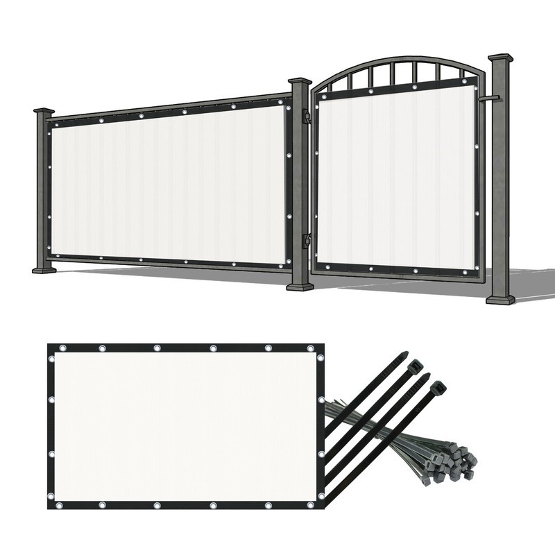PVC Coated Gate Privacy Screen Panel Privacy Barrier 95% UV Block with Grommets gallery