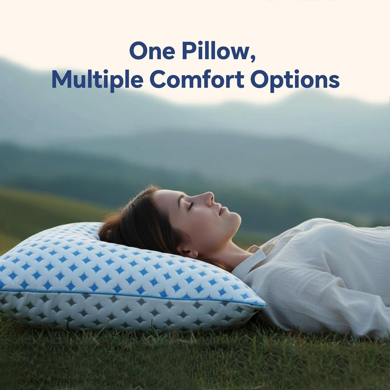 Adjustable Memory Foam Cooling Pillow – Standard Size, Firm Support & Breatha... gallery