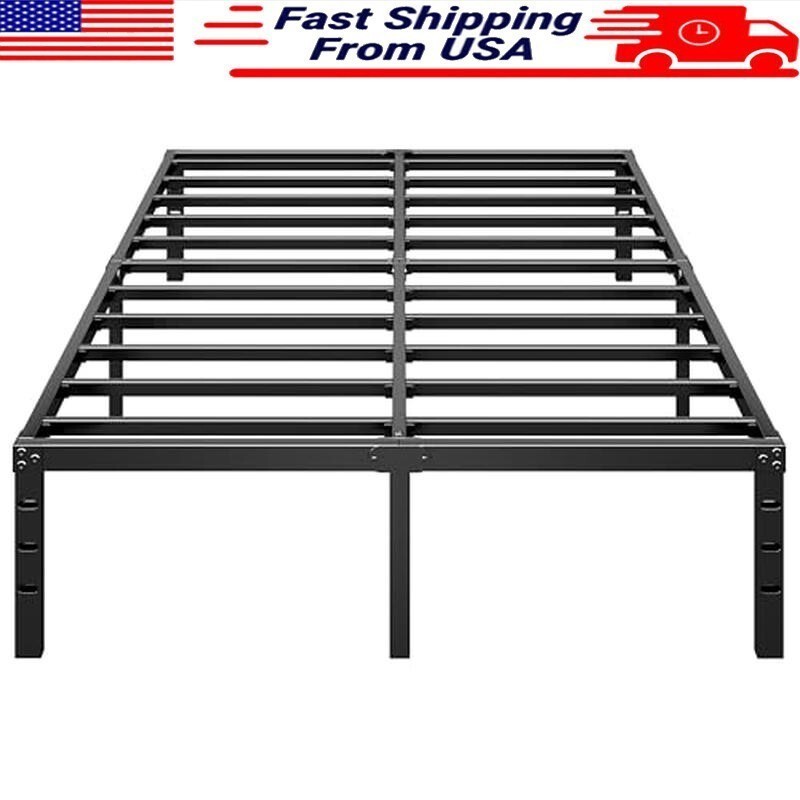 King Metal Platform Bed Frame Sturdy Support Easy Assembly Squeak Resistant New gallery