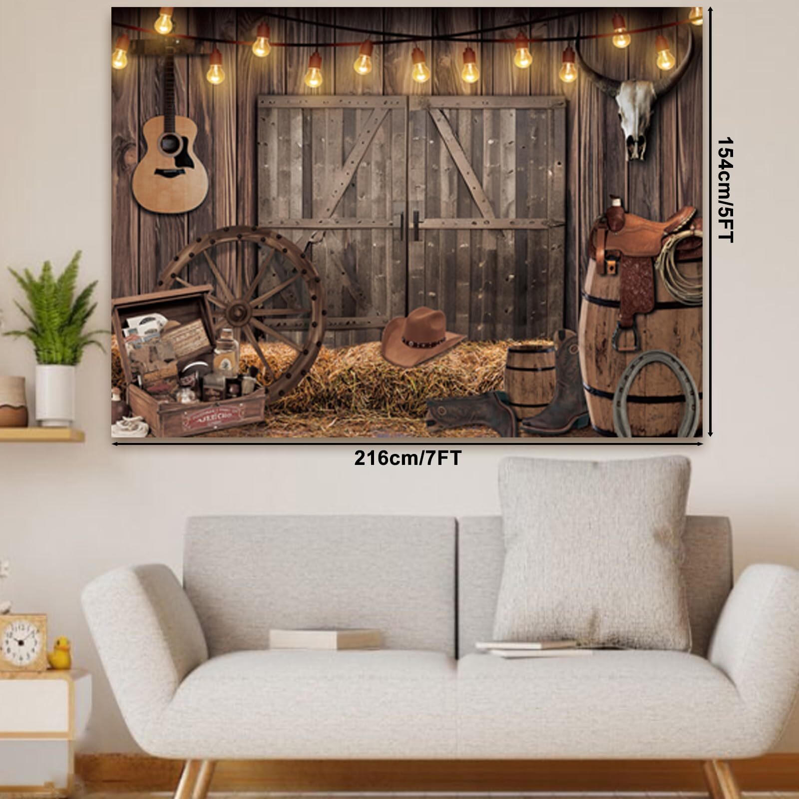 7x5FT Western Cowboy Backdrop Party Decorations Wild West Rodeo Decor Rustic ... gallery