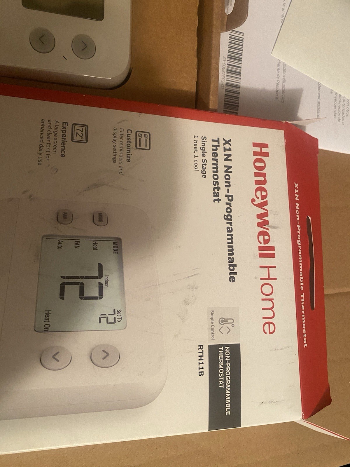 Honeywell Home X1N Non-Programmable Thermostat Single-Stage 1-Heat/1-Cool gallery