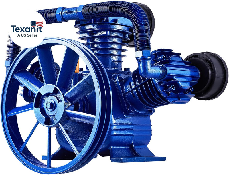 Air Compressor Pump Head, 10HP 17.5CFM @ 90PSI, 3-Cylinder Oil Lubricated Air Co gallery
