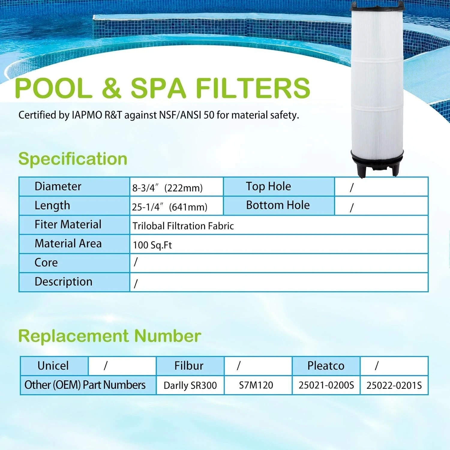 S7M120 System 3 *INNER ONLY* Pool Filter Compatible with 25021-0200S & S7M120 gallery
