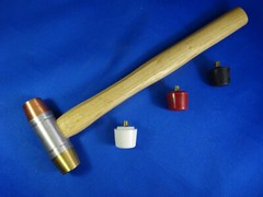5 in 1 Interchangeable Hammer, Brass Copper Nylon Plastic Rubber Heads Gun Smith