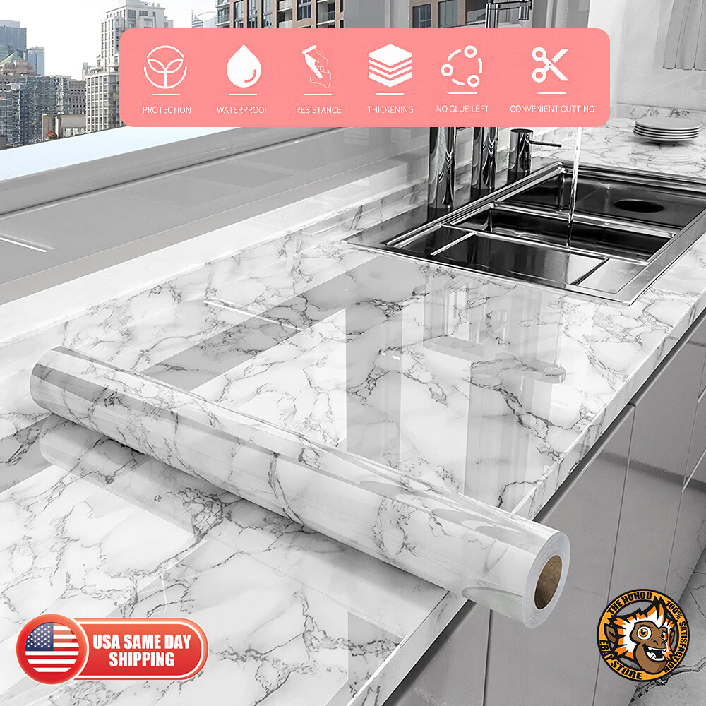 Marble Contact Vinyl Paper Self Adhesive Peel Stick Wallpaper Kitchen Countertop gallery