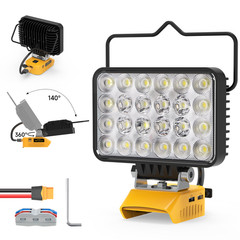 72W LED Work Light Compatible with De-walt 18V/20V Battery 7200LM Flashlight