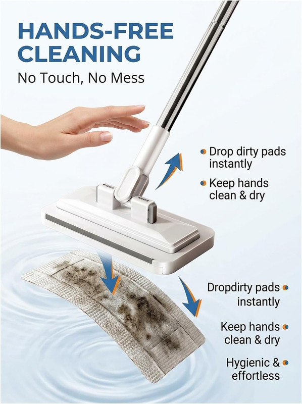 Hands-Free Multi-Purpose Flat Mop – Lazy Cleaning & Face Towel Compatible 39In L gallery