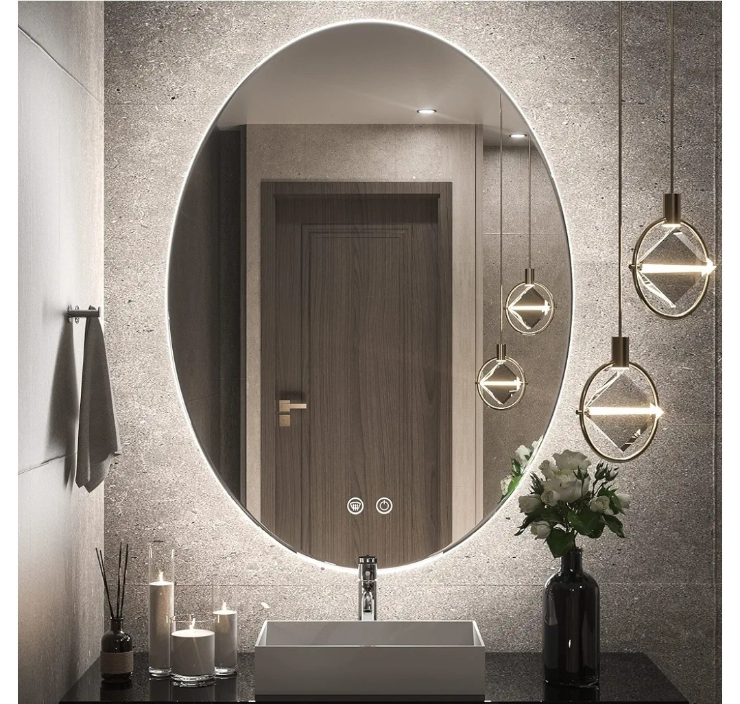 TETOTE 24x32 Inch Backlit Oval Mirror for Bathroom,LED Vanity Mirror for... gallery