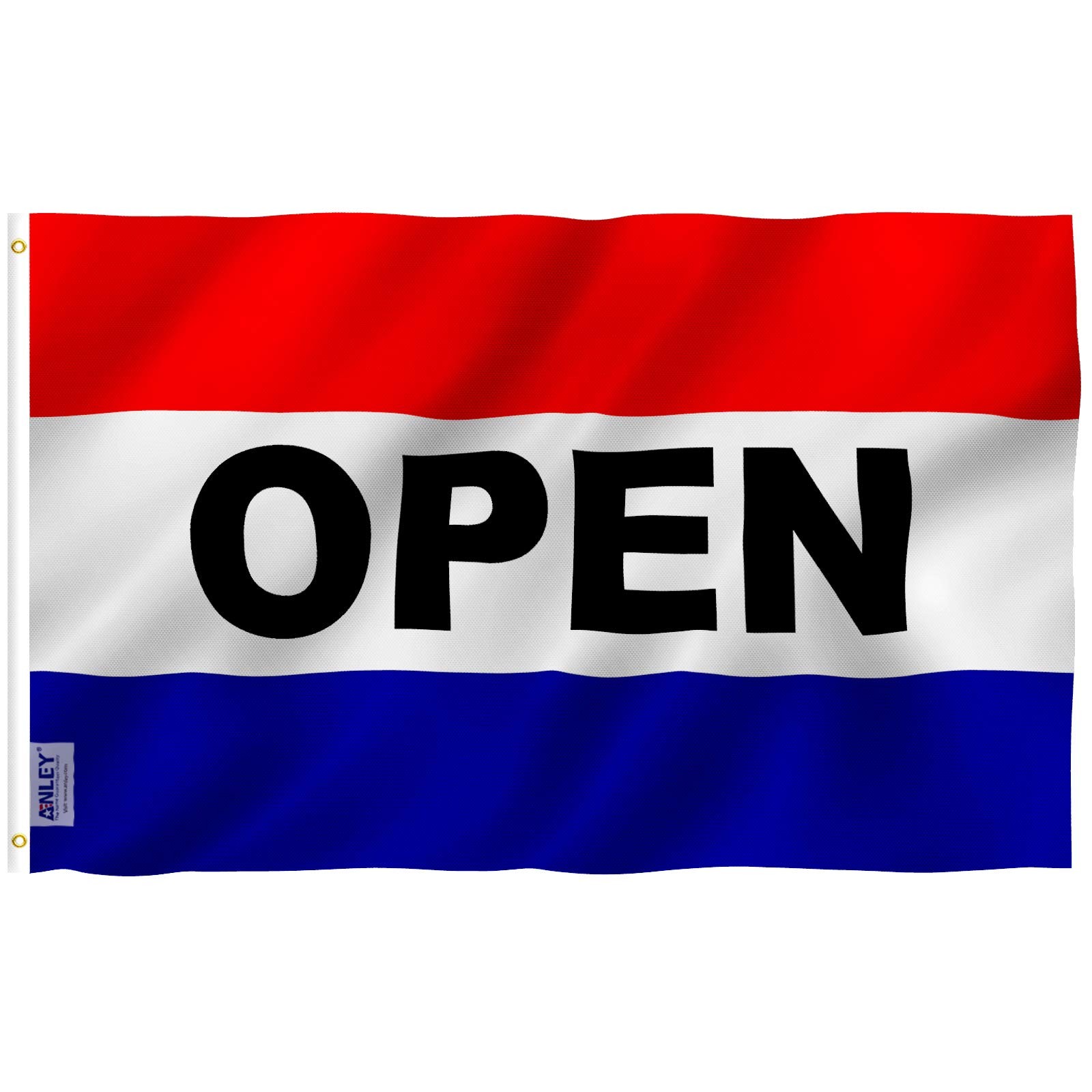 Open Flag 3x5 Polyester Fade Proof Brass Grommets Canvas Header Double Stitched gallery