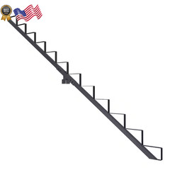 12 Step Steel Stair Riser Stringer And Connector Kit In Matte Black FREE SHIP