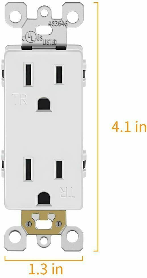 50 Pack Outlet Decora Duplex Receptacle, 15 Amp, 125 Volt, Tamper Resistant gallery