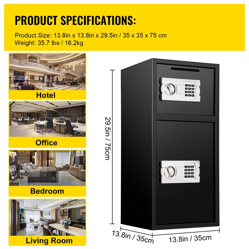 Extra Large Safe Box Electronic Digital Lock Keypad Home Security Gun Cash 2.6 C gallery