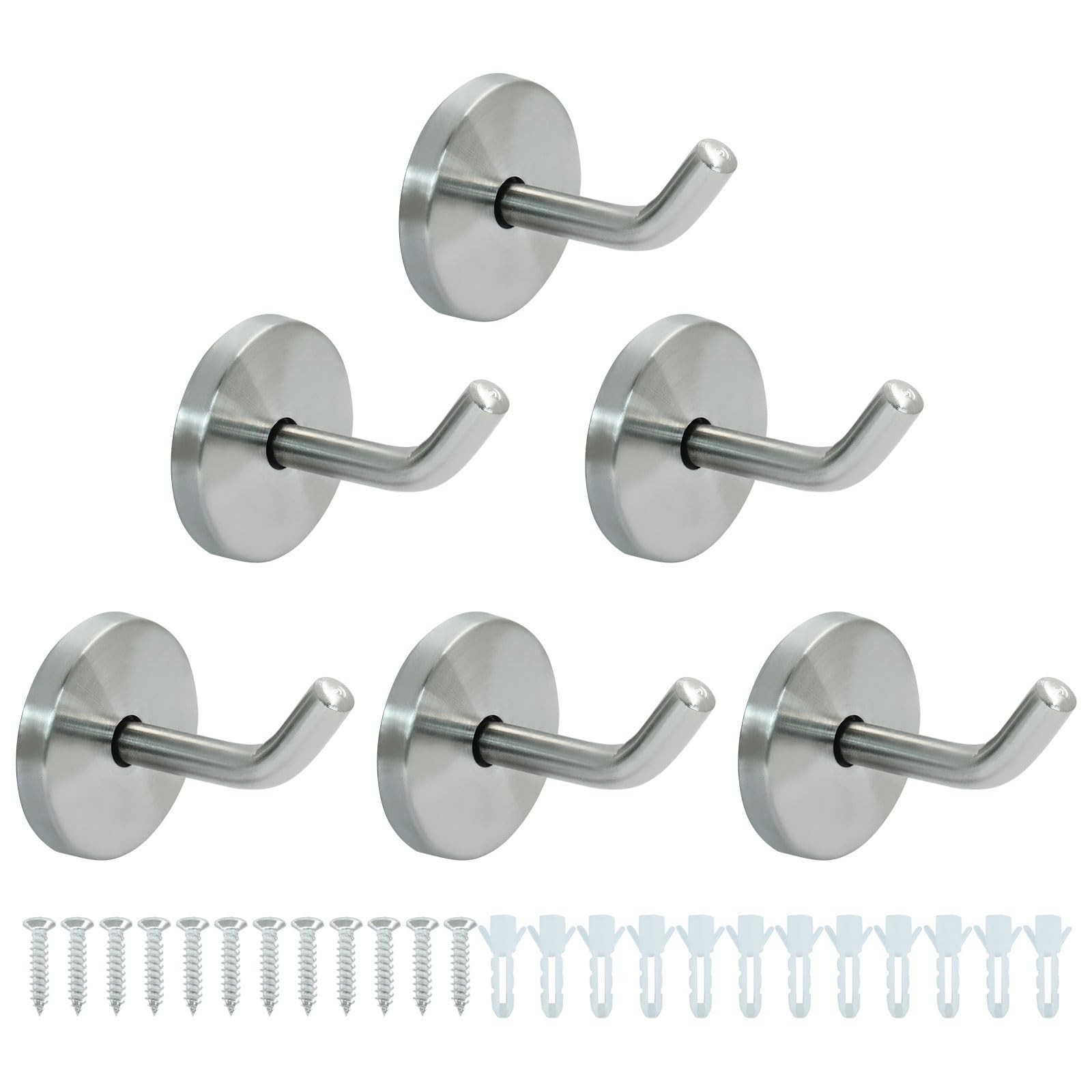 Heavy Duty Wall Hooks 5 CM/2 Inch Single Hook Coat Hook Silver Towel Hangers ... gallery