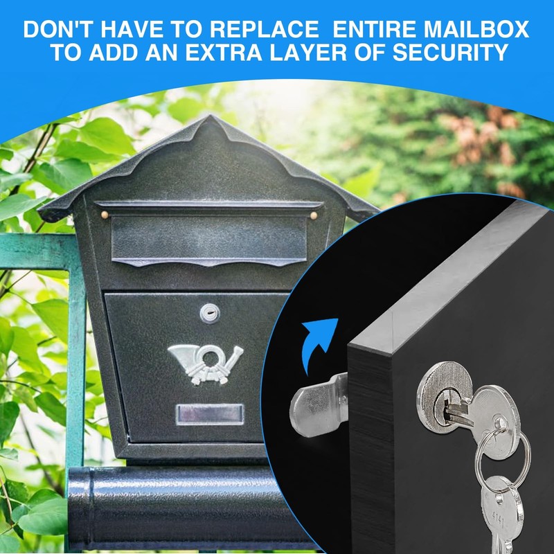 Mailbox Lock Replacement - Universal Mailbox Locks with 4 Keys - Easy to Install gallery