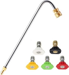 Pressure Washer Gutter Cleaner Attachment Angled Extension Wand with Nozzle Tips