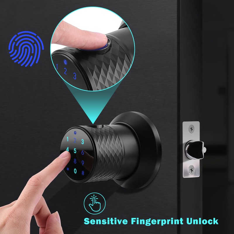 Smart Door Knob Keyless Entry Lock Electronic Touchscreen Deadbolt with Keypad gallery