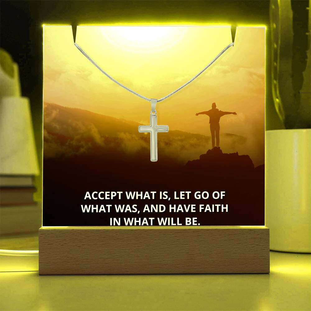 Faith Accept What Is Religious Plaque & Cross Gift Set, Christian Gifts gallery