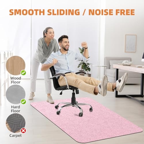 Durable Non-Slip Office Chair Mat for Hardwood Floors Large Tile 48"x36" Pink gallery