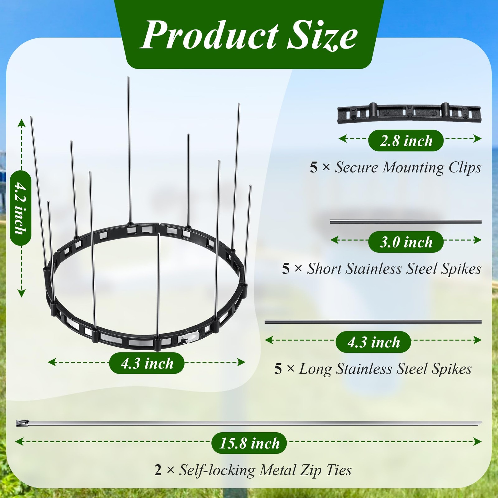 Bird Spikes Compatible with Ambient Weather WS-2902 & WS-2000, Adjustable Wea... gallery