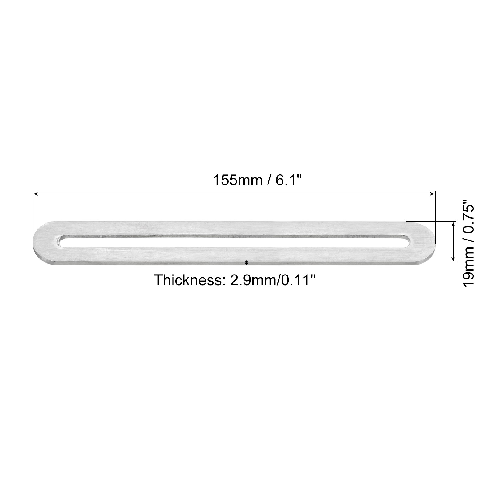 8Pcs 6.1 x 0.75 Inch Adjustable Flat Mending Plate Support with Slot, Silver gallery