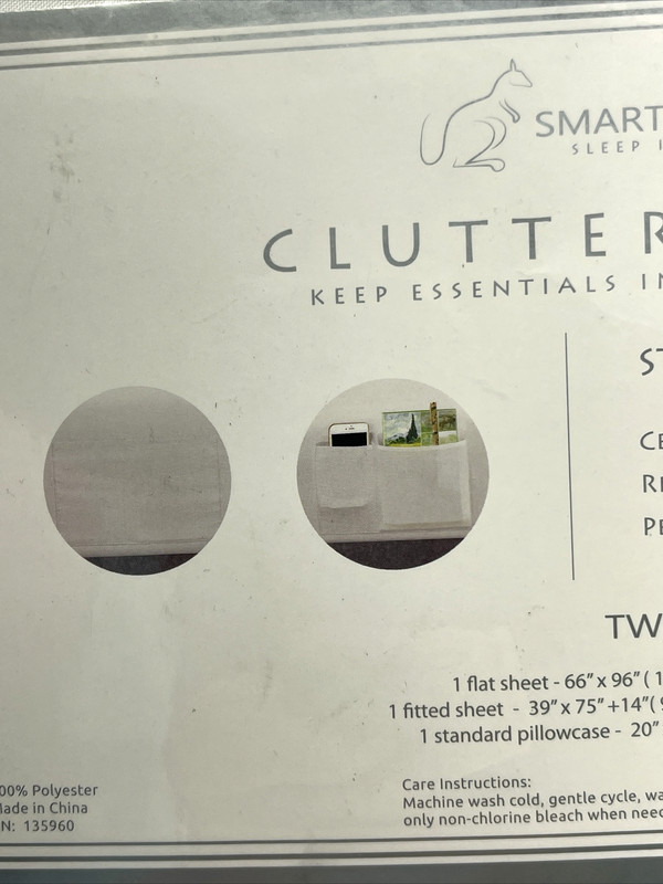 Swift Home Smart Sheets with 8'' Storage Pocket Twin White NEW gallery
