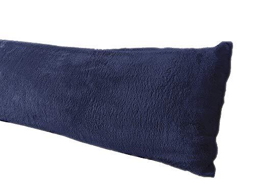Extra Soft Body Pillow Cover, Sherpa/Microplush Material, 20"x 54" Body Navy