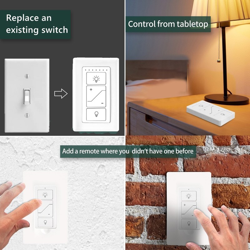 Smart Dimmer Switch with Remote Wireless 3-Way/4-Way Remote Work with Alexa gallery