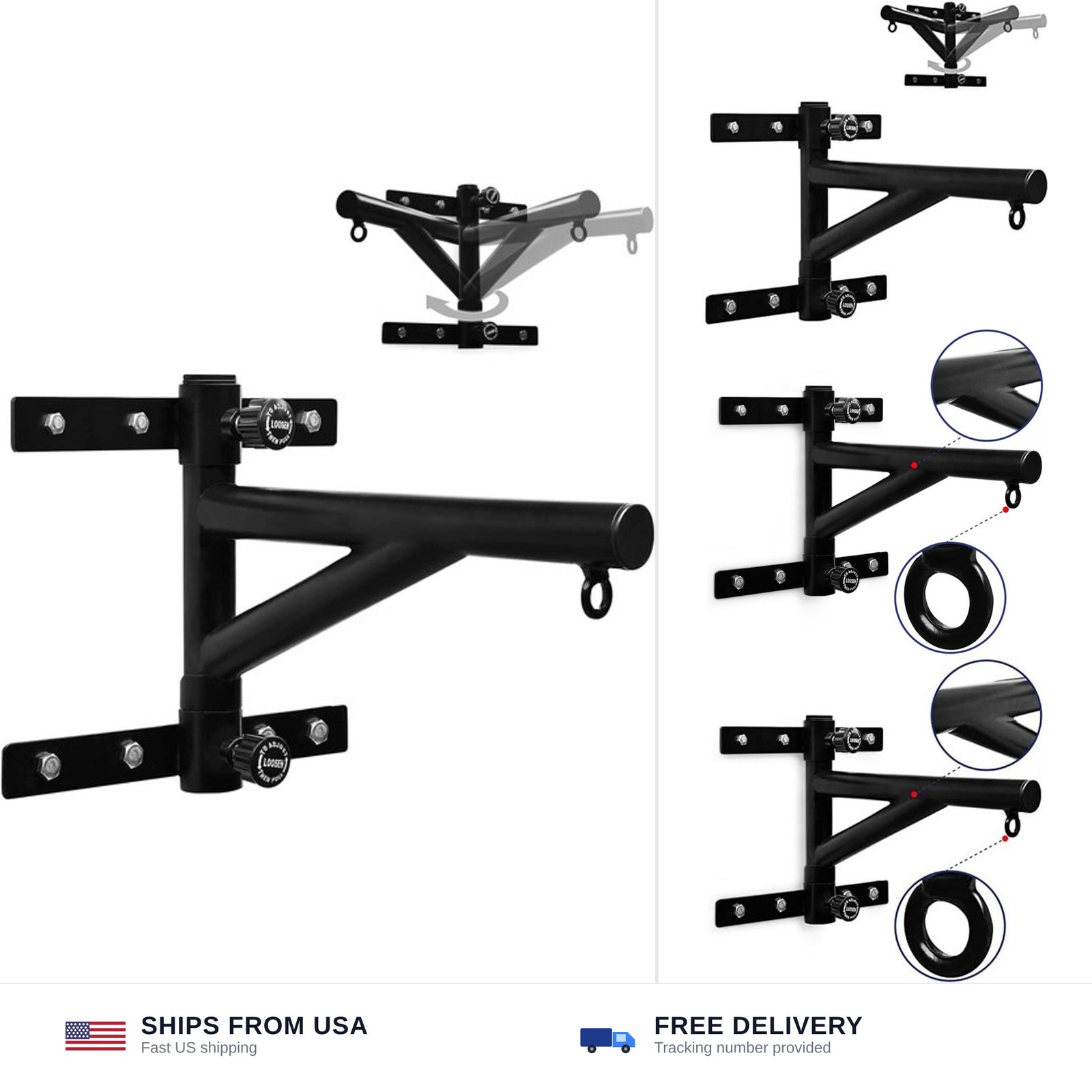 Yes4All Heavy Bag Hanger Wall Mount Punching Bag Hanger, Adjustable Heavy Dut... gallery