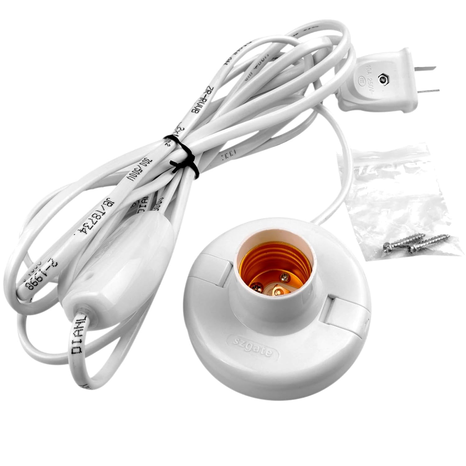 E27 Hanging Light Socket Cord With Switch 9.2' Plug In Pendant Lamp Holder gallery