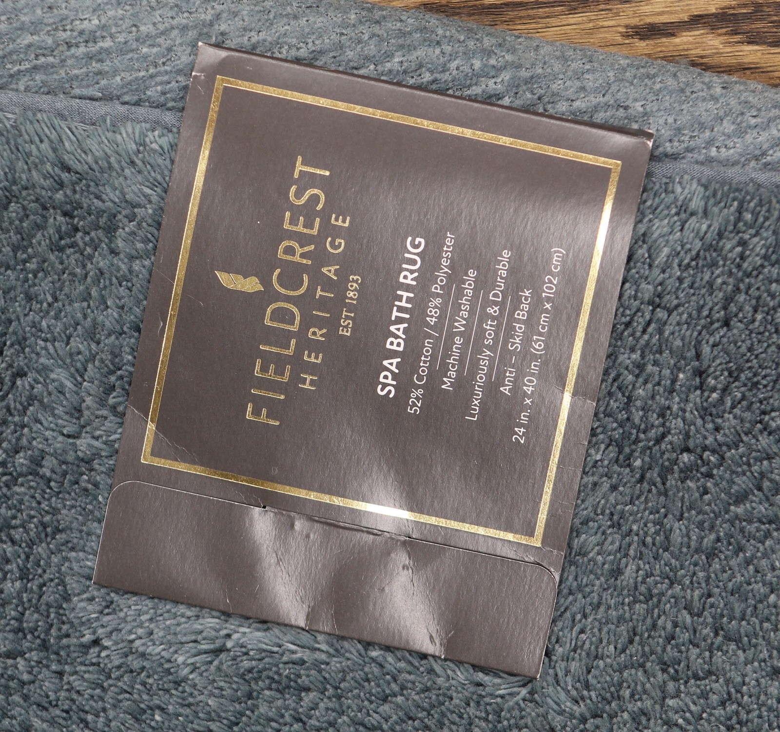 Fieldcrest Spa Bath Rug Plush Mat Rectangle Mineral Blue 24x40 gallery