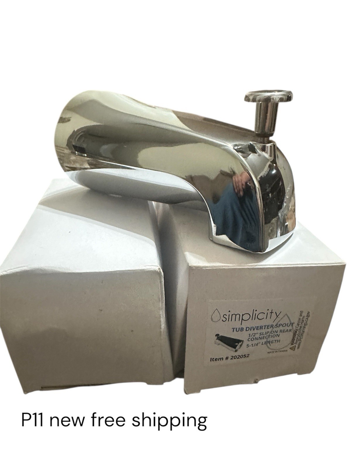 Simplicity 5 Inch Zinc Bath Tub Diverter Spout, 1/2 Inch IPS Pipe, Chrome, 15083 gallery