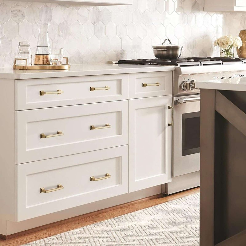 Solid Brushed Champagne Gold Cabinet Pulls Knob Handle Kitchen Bathroom Hardware gallery