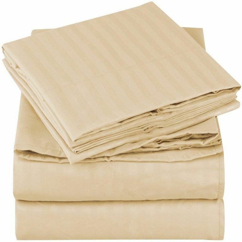 Mellanni Iconic Collection Microfiber Striped Sheet Set Wrinkle Resistant FULL gallery