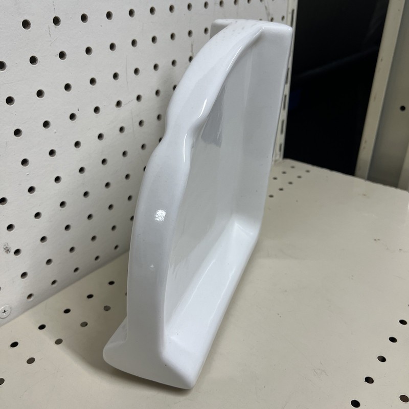 New Ceramic Corner Shower Shelf Ledge Soap Tray White 8.5” Retro Style Chunky gallery