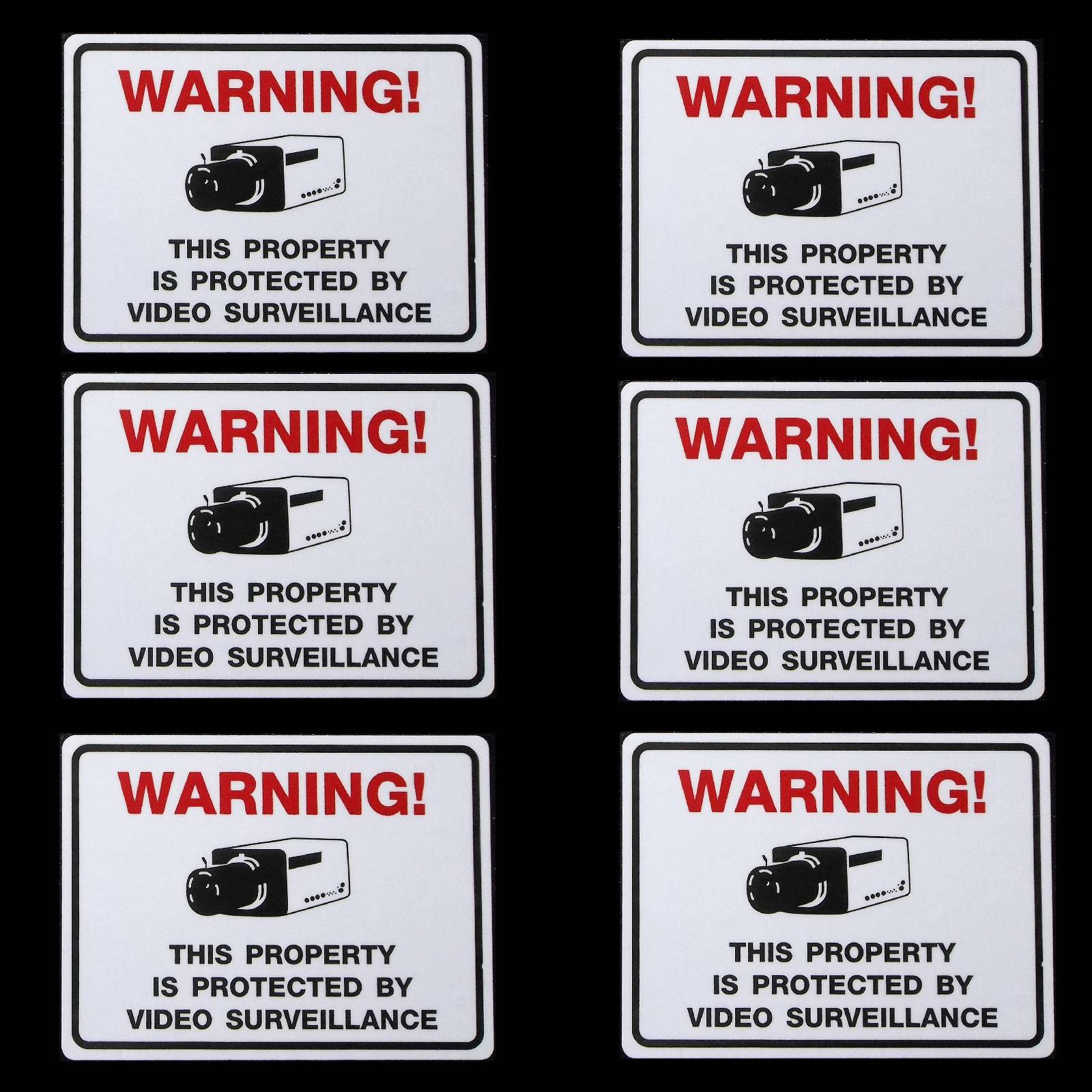 Lot Of Camera Window Warning Sticker Signs Home Waterproof Surveillance Decals gallery