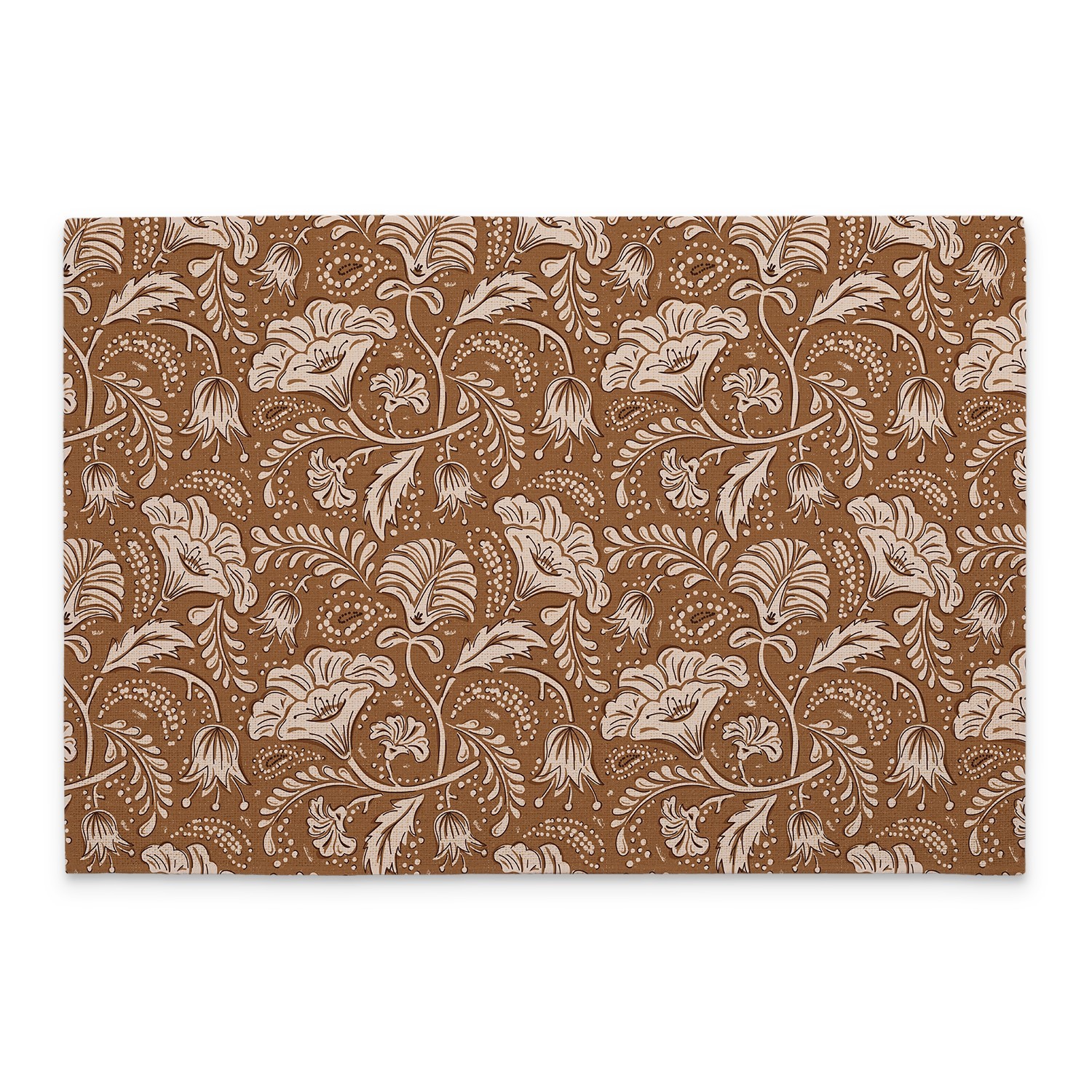 Mocha Farida Pattern 4-Pack Poly-Cotton Blend Placemats Manufactured in The USA gallery