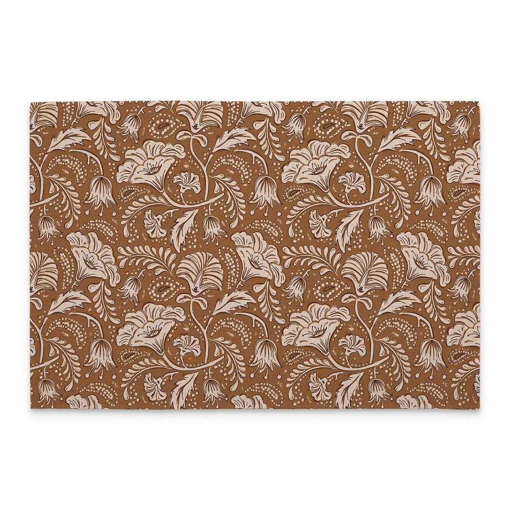 Mocha Farida Pattern 4-Pack Poly-Cotton Blend Placemats Manufactured in The USA