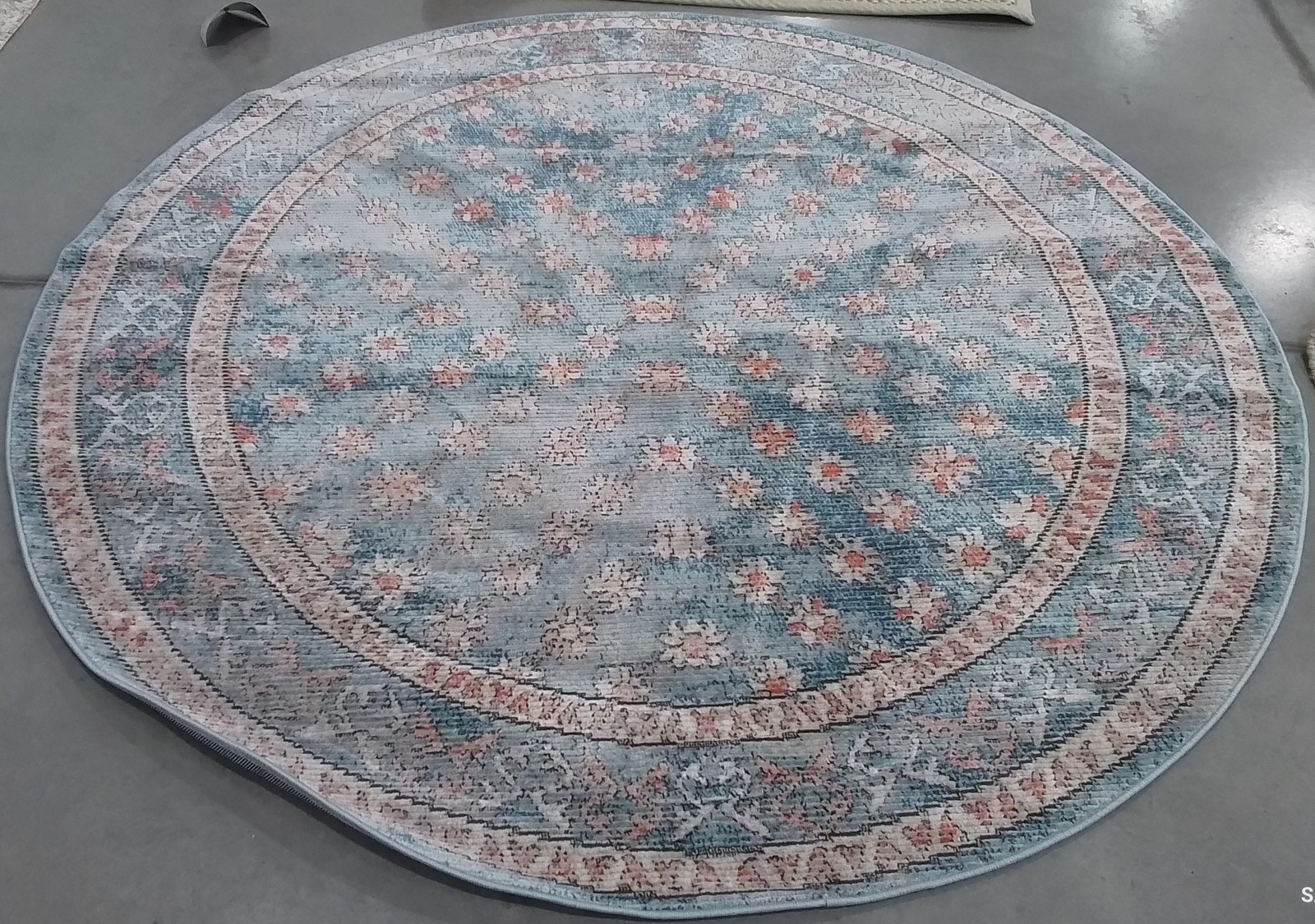 BLUE / ROSE 6'-7" x 6'-7" Back Stain Rug, Reduced Price 1172800658 SHV729M-7R gallery
